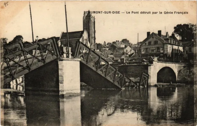 CPA Militaire, Beaumont sur Oise - Le Pont detruit par le Genie Francai (278887)