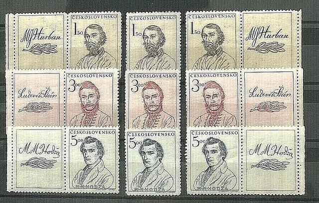 Tschechoslowakei 1948, Mi. Nr. 546 - 548 + 2x Zf, postfrisch