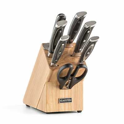 Klarstein Katana 8 Set de couteaux 8 Pièces - Ciseaux Bloc de rangement en bois