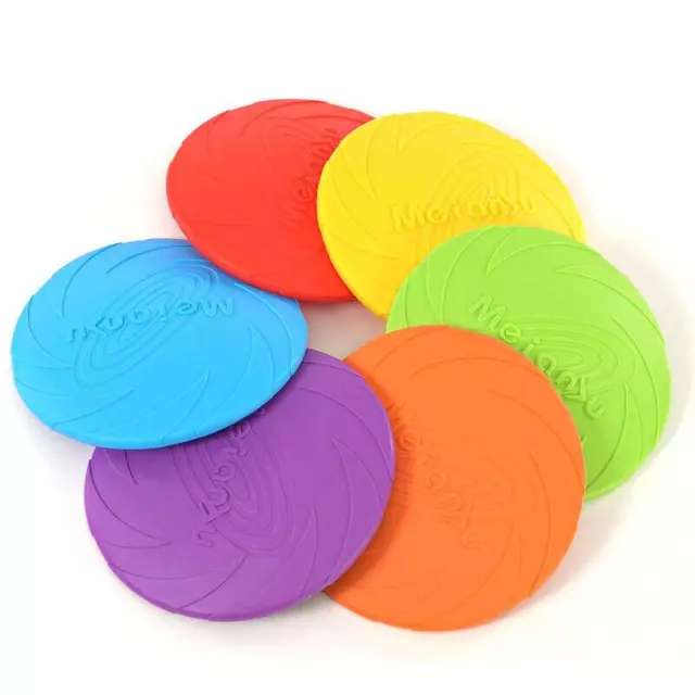 Dog Frisbee Rubber Pet Puppy Safe Exercise Fetch Outdoor Training Toy AU STOCK 3