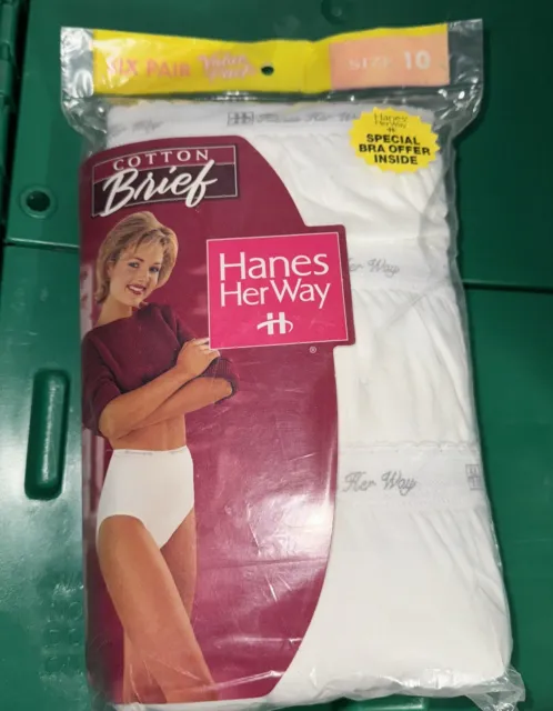 HANES HER WAY Cotton Brief Vintage 2003 Package 3 Pack New Size 9 Hip 44-45  $19.99 - PicClick