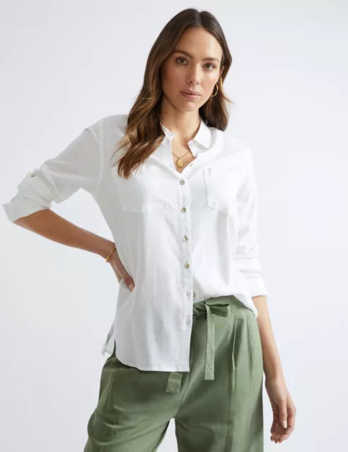 KATIES - Womens Tops -  Linen Shirt