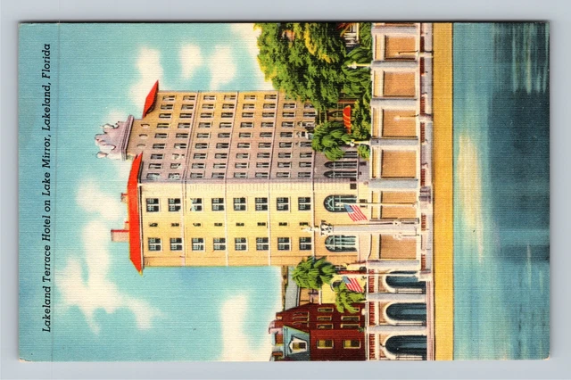 Lakeland FL-Florida, Lakeland Terrace Hotel Lake Mirror Vintage Postcard