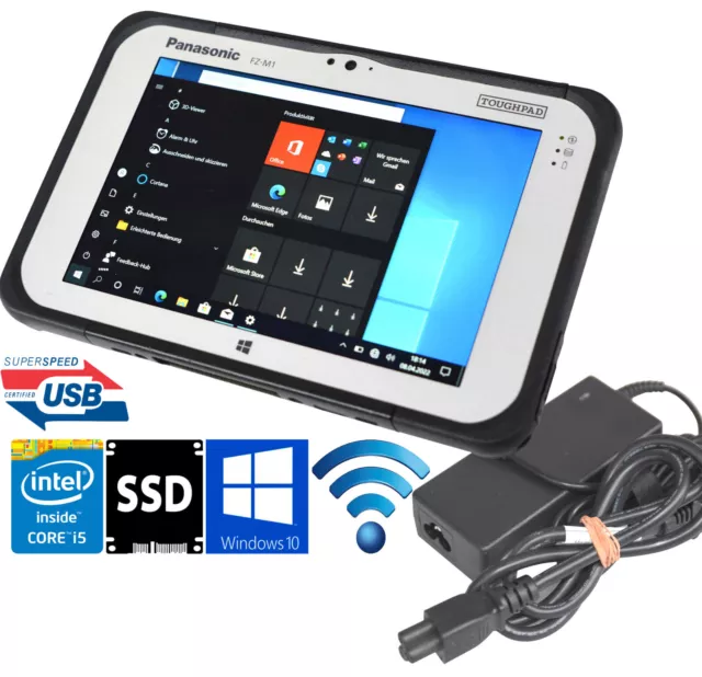 Panasonic ToughPad FZ-M1 Intel i5 CPU 4GB 256GB SSD LTE4G GPS Scanneur Windows
