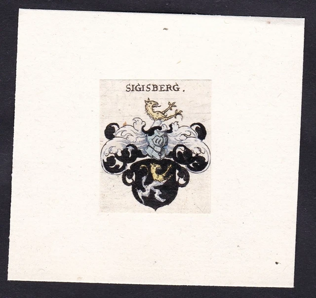 Sigisberg Escudo Abrigo De Arms Heráldica Grabado 17. Jh
