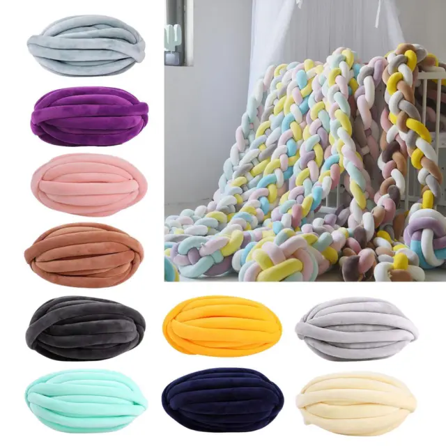 Chunky Yarn Super Soft Chunky Tube Yarn for Arm Knitting Crochet Blanket Pet Bed Blue, Size: 2.5cm 50m