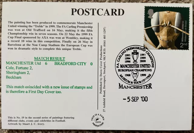 MANCHESTER UNITED V Bradford City 2000 Postcard £3.95 - PicClick UK