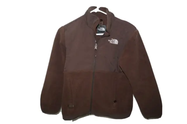 The North Face Full Zip Fleece Jacket Polartec Coat Brown Girls Medium