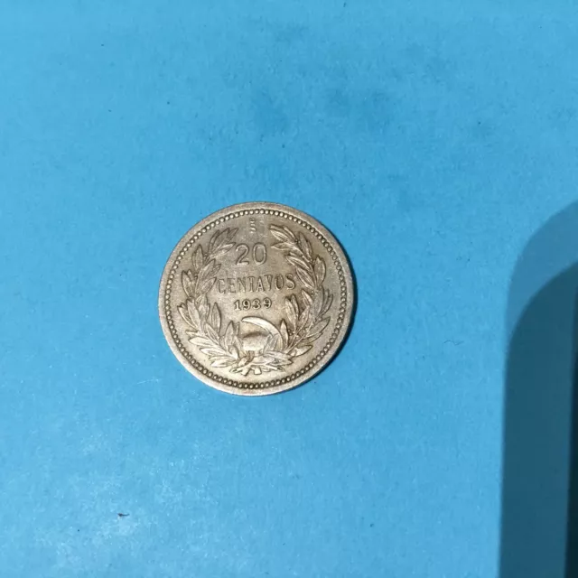 Chile  20 Centavos 1939  Km 166  Xf