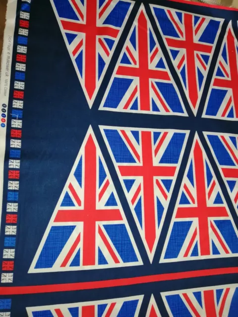 Union Jack Panel Bunting. 100% Craft Cotton Quilting Fabric By Makower