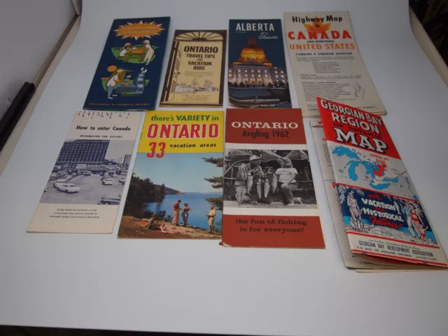 Vintage 1960's Canada Travel Information Collectible Brochures Maps Lot of 8