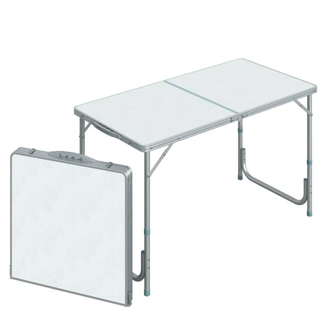 OUTSUNNY 4FT ALUMINIUM Portable Folding Camping Picnic Table Outdoor ...