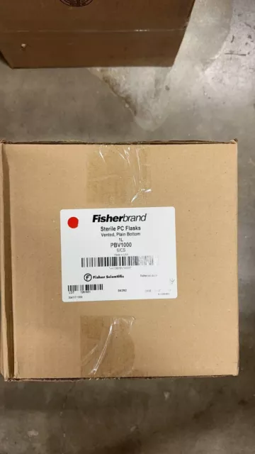 FISHERBRAND 1000mL PC Shaker Erlenmeyer Flask Vented Cap Sterile PBV1000