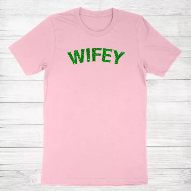 Wifey Glitter Shirt Honeymoon Tee Engagement Wedding Married Bridal Shower gift