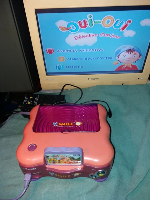 Console Vtech V.Smile Motion Rose Avec Jeux Dora - Testée Et Fonctionnelle - Très Bon état