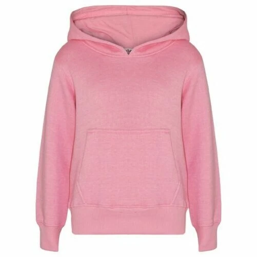 Bambine Ragazzi Felpa Top Tinta Unita Rosa Confetto con Cappuccio Maglioni 2-13