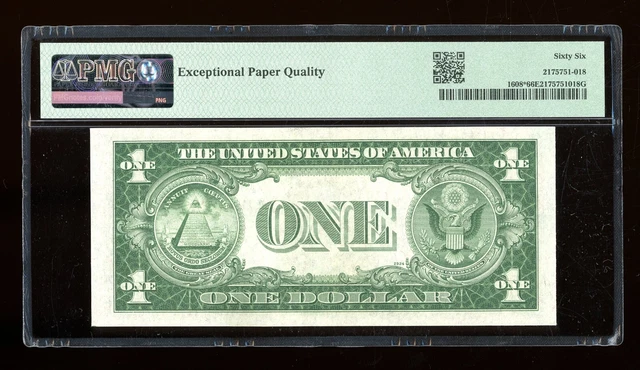 DBR 1935-A $1 Silver STAR Gem Fr. 1608* PMG 66 EPQ Serial *75458157A 2