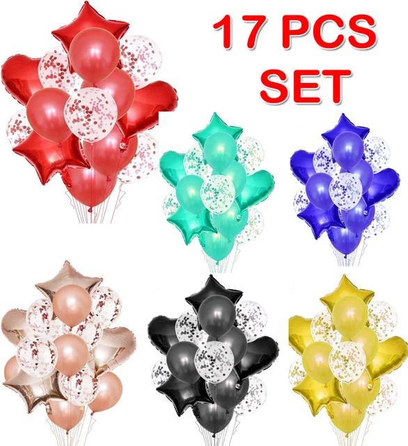 17pcs/set Wedding Birthday Balloons Set Latex Foil Kit Kids Boy Girl Baby Party