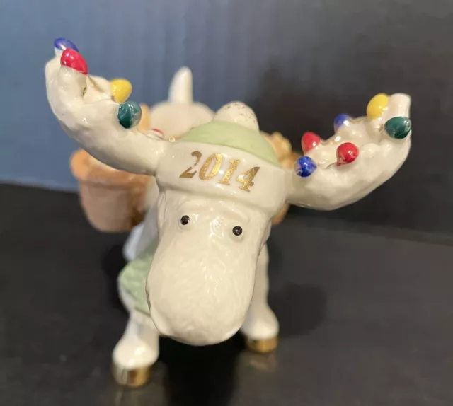 Lenox 2014 Merry Moose Christmas Ornament 4”Lx3”T
