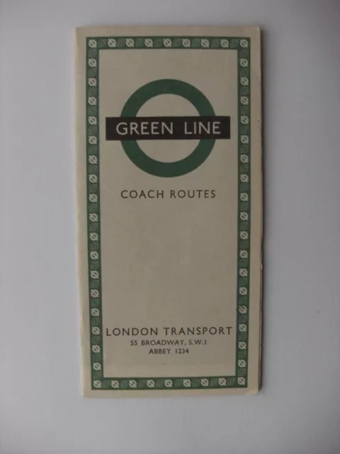 1965 London Transport Green Line Coaches Bus Route Map (Ref LC5)