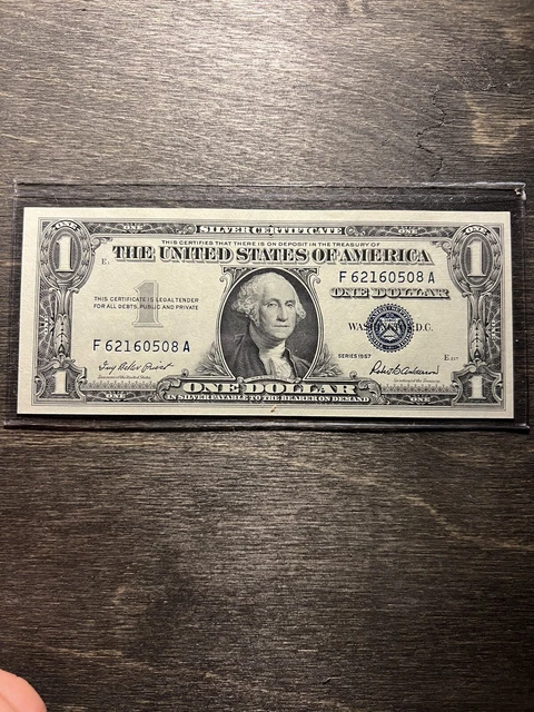 1957 One Dollar Blue Seal Note Silver Certificate Bill $1 Sequential PLU4002