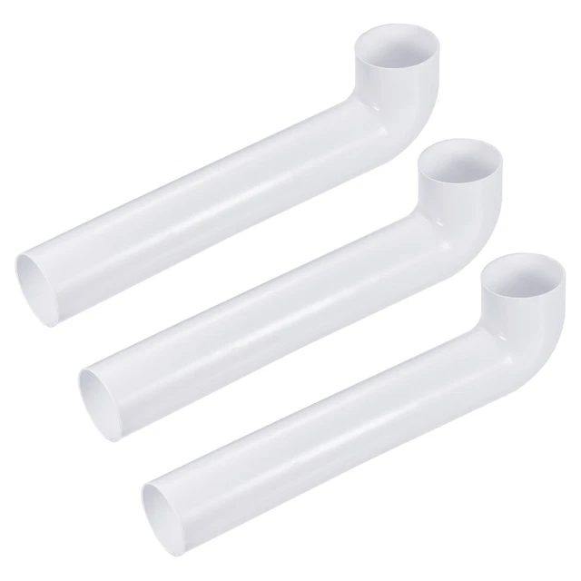 11" Coude Drainage Tuyau, 3 Set Cuisine Évier Tubulaire Rinçage Réservoir Blanc