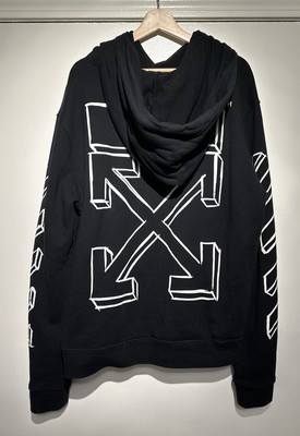 NWT OFF-WHITE C/O VIRGIL ABLOH Black Mona Lisa Hoodie Sweatshirt 