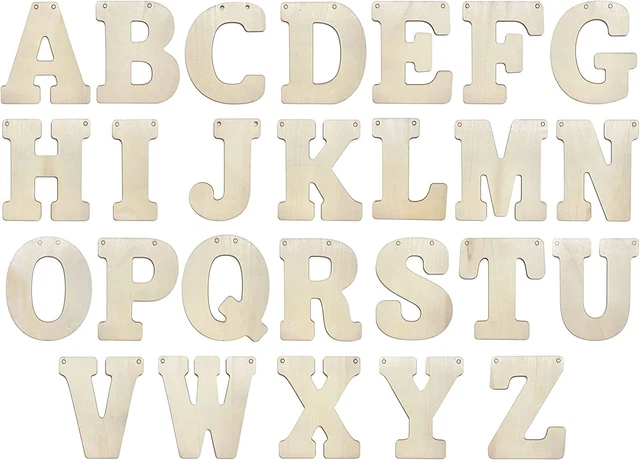 5 Inch 66 Pieces Wooden Letters Unfinished Wood Alphabet Letters for Crafts 2...