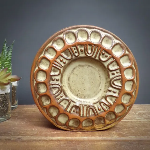 Louis Hudson Pottery Vase Vintage Stoneware Studio Wheel Small Round Cornish 70s