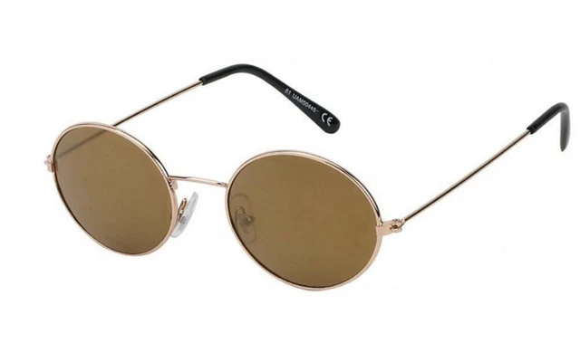 Sonnenbrille ovale kleine Gläser Knicksteg Metallrahmen 400 UV verspiegelt