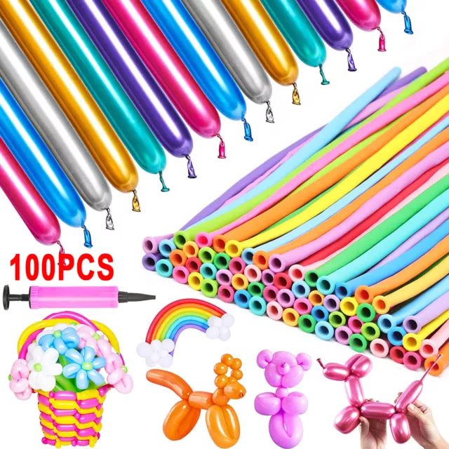 100PCS Long Balloon Latex Twisting Balloon Modeling Magic Balloons for Wedding