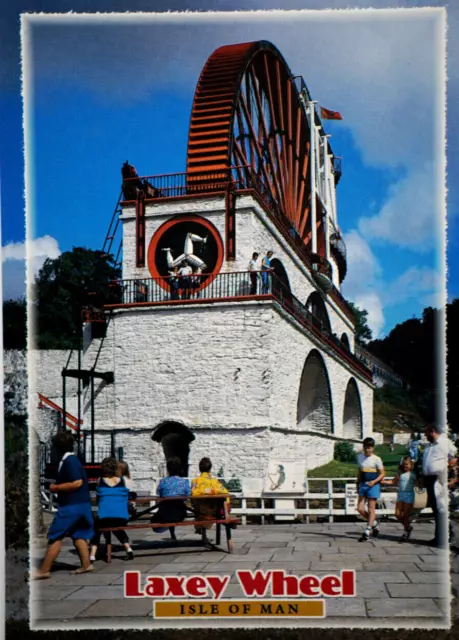 Postcard Beautiful Isle of Man Greetings Great Laxey Wheel British Isles RPPC