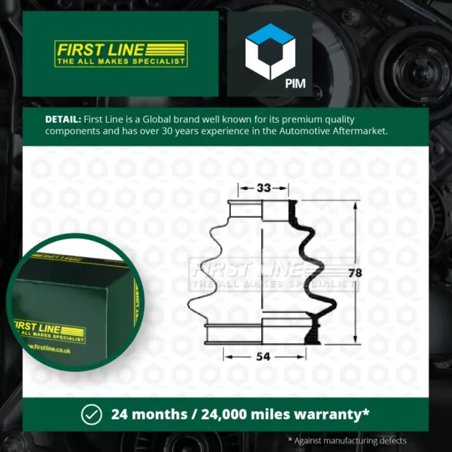CV Joint Boot FCB6065 First Line C.V. Driveshaft Gaiter 33217510624 33217510625