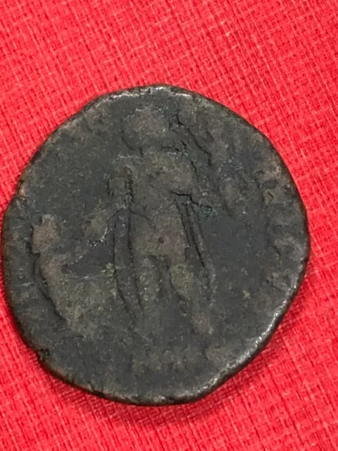 small roman coin with original patina . house clearance find