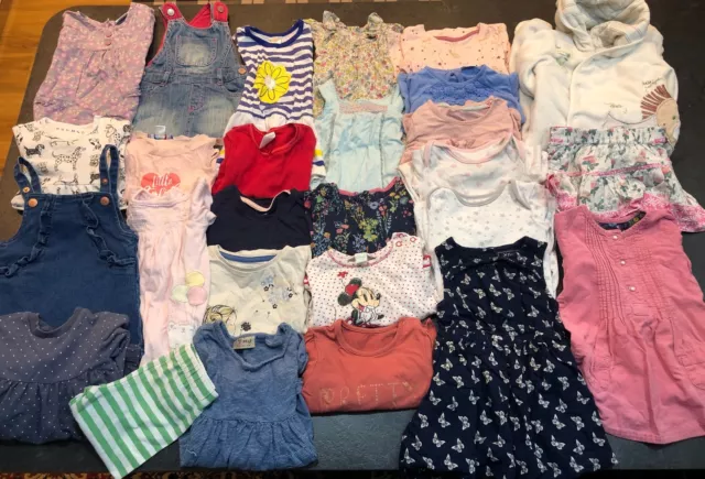 Large Bundle Girls Clothes Age 6-12 Months Disney, NEXT & More ~ 27 Items