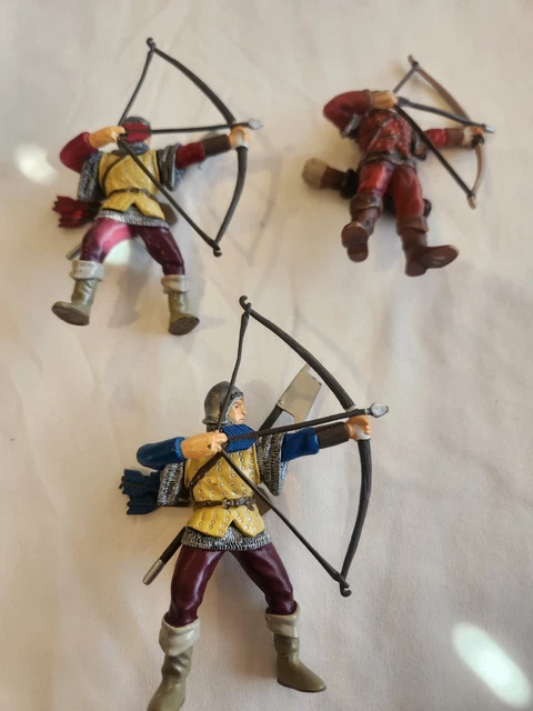 2003 Schleich, Papo, Medieval Figures Archers with Bow and Arrow LOT OF 3 2003 Schleich, Papo, Medieval Figures Archers with Bow and Arrow LOT OF 3