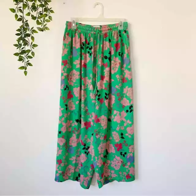 Misa Los Angeles Floral Wide Leg Capri Pant Sz S