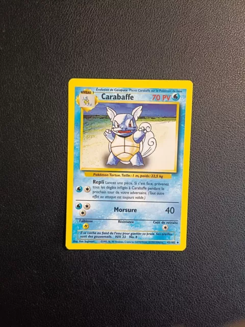 Carte Pokémon Carabaffe 42/102 Unco Edition 2 Set de Base Wizards FR Exc