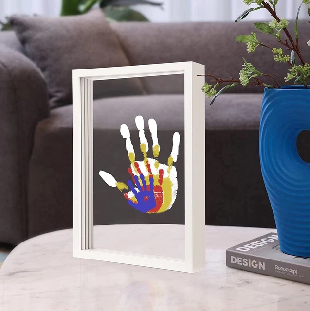 Kit Impronte Mani Famiglia Con Cornice In Legno E Luce LED – Bianco, Fai-da-te, Regalo Ricordi - 6
