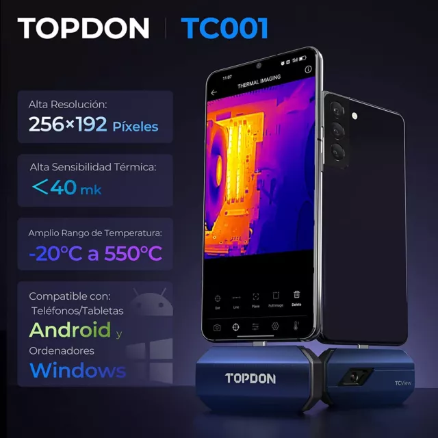 TOPDON TC001 256x129 pour Android Caméra thermique infrarouge professionnelle 2