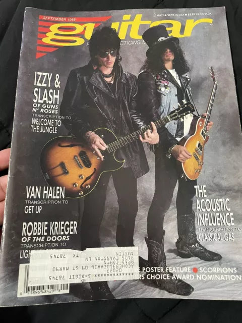 Guitar Magazine - 80’s - September 1988 Izzy & SLASH Guns N’ Roses Band Rock