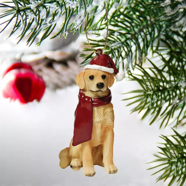 Design Toscano Golden Retriever Holiday Dog Ornament Sculpture