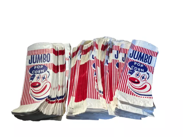 1950’s  Jumbo Popcorn Bags, Clown, Circus, Red White and Blue, (Lot of 100+)