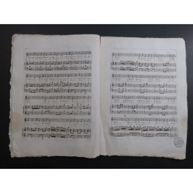 MOZART W. A. Air dellle Nozze di Figaro Chant Piano ou Harpe ca1800 4