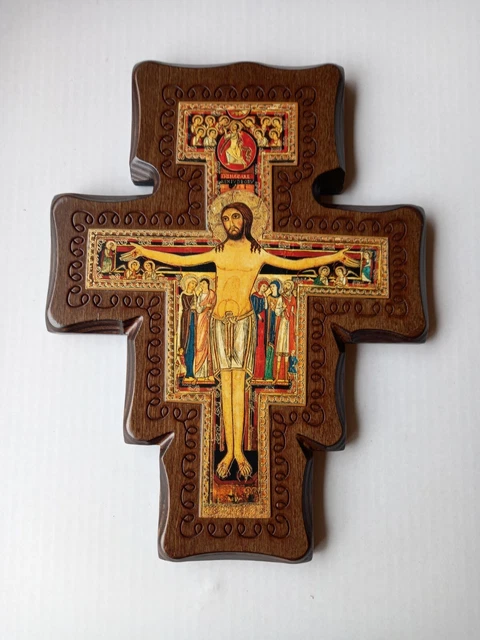 Statue Vierge moderne bois peint Val Gardena | vente en ligne sur