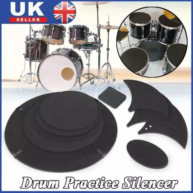 10x Drum Mute Pads Silencer Drumming Practice Rubber Foam Pad Cymbal Mute Pads