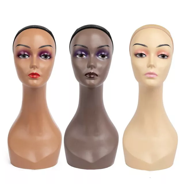 Female Mannequin Head with Long Neck for Wigs Display Hat Display Manikin Stand