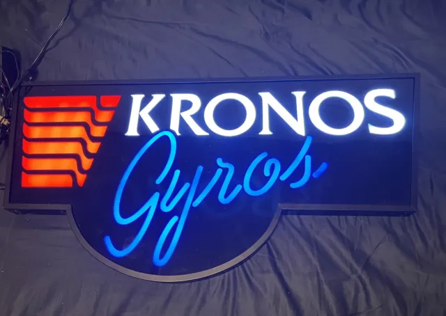 KRONOS GYROS LIGHTED WALL HANGING LED SIGN ADVERTISING BAR RESTAURANT Aprx 32x16