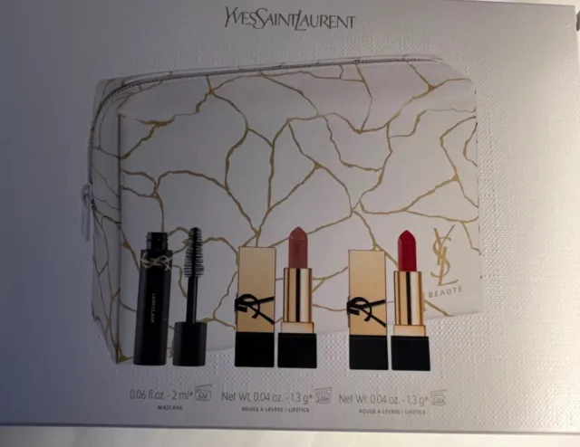 Yves Saint Laurent Mini Lash Clash & Rouge Pur Couture Satin Lipstick Set* NIB