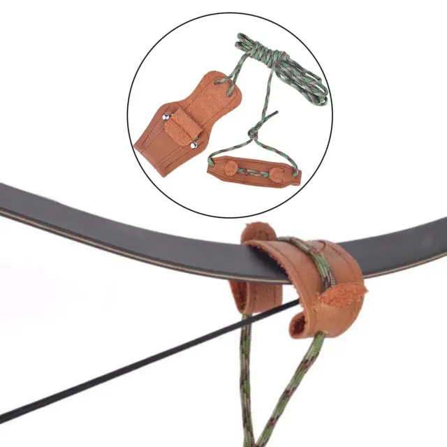 Leather Bow Stringer Archery Rope Bowstring Tool for Long or